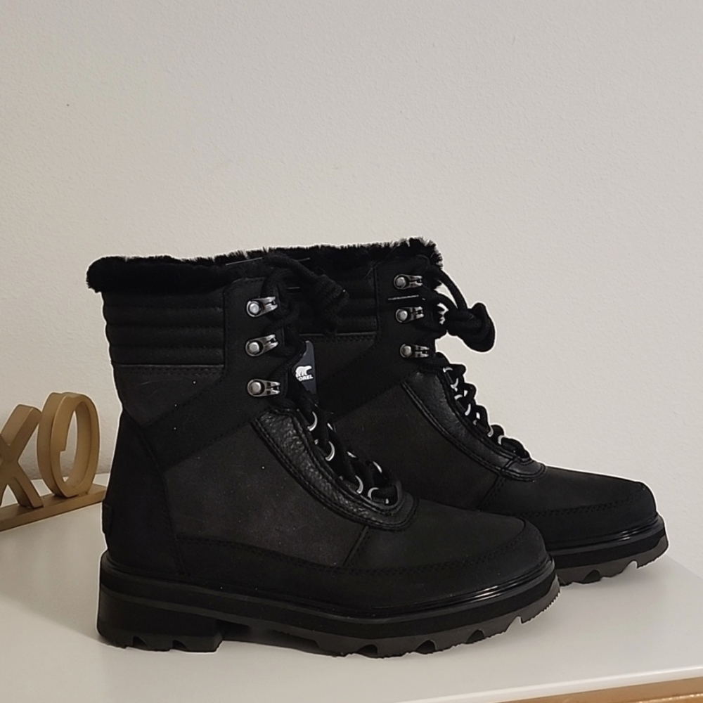 SOREL Lennox Faux Fur Trim Lace-Up Boot